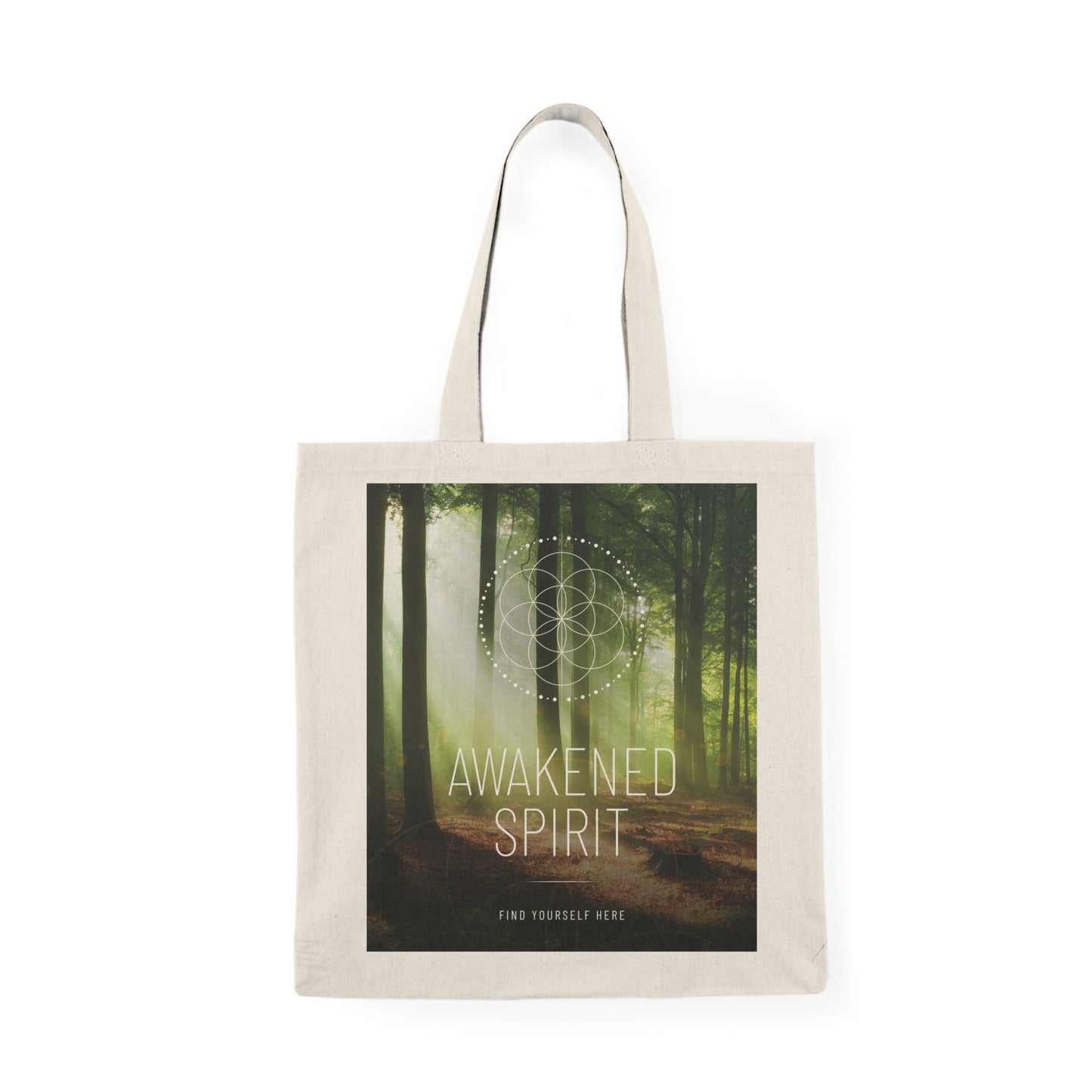 Awakened Spirit Canvas Tote — 'We're All Just Walking Each Other Home' Spiritual Forest Bag