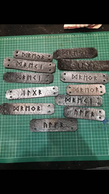 Rune stamping on leather wristbands