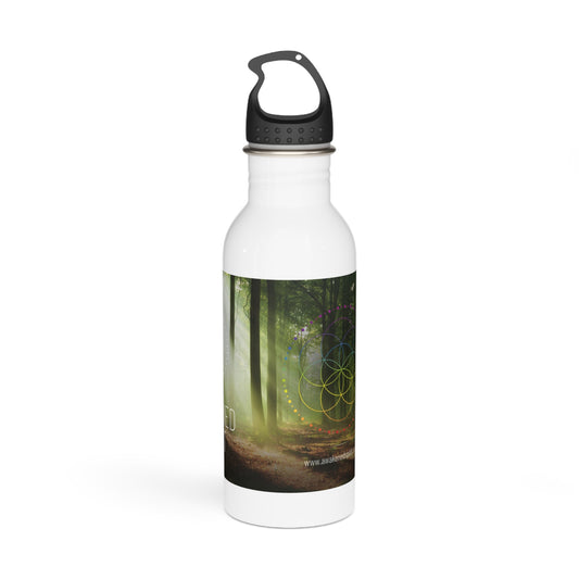Awakened Spirit Stainless Steel Water Bottle — Forest Meditation Design